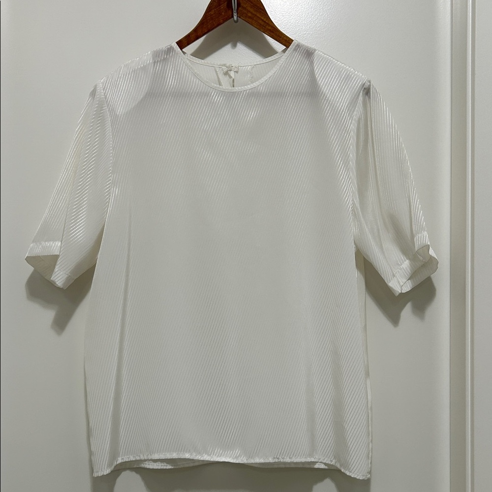 Elegant White Pleated Blouse